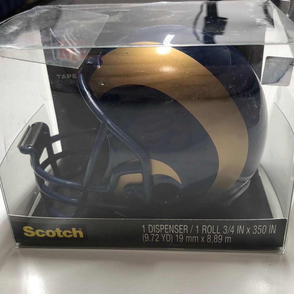 NIB NFL Scotch Rams helmet tape dispenser